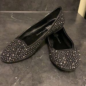 Rock & Republic black studded flats size 7.5